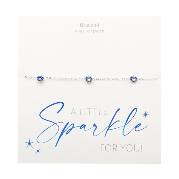 Armband - Sparkle - Verzilverd - Dark Sapphire 100546